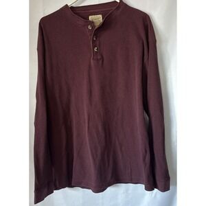 C. E. Schmidt Workwear Thermal Waffle Knit Shirt Mens‎ XL Burgundy Cotton Blend